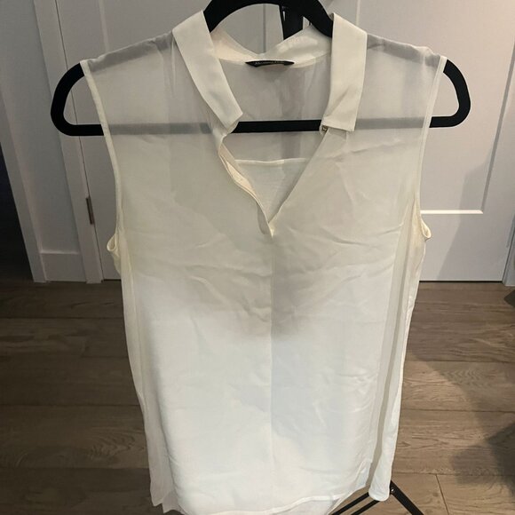 Massimo Dutti XS White Sleeveless Blouse - Picture 1 of 5